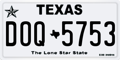 TX license plate DOQ5753