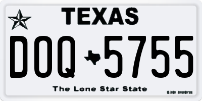 TX license plate DOQ5755