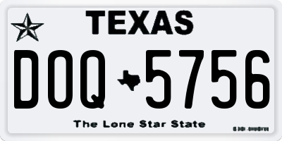TX license plate DOQ5756