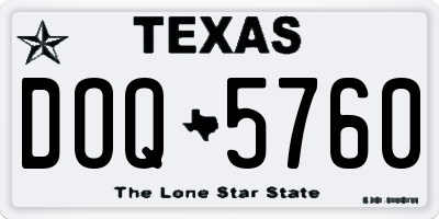 TX license plate DOQ5760