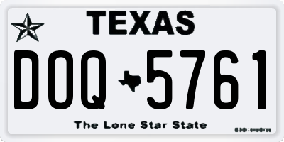 TX license plate DOQ5761