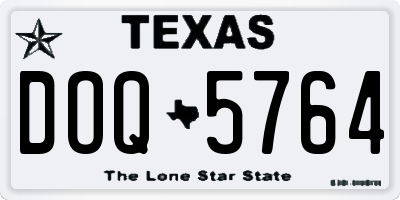 TX license plate DOQ5764