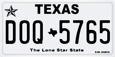 TX license plate DOQ5765