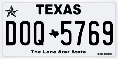 TX license plate DOQ5769