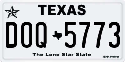 TX license plate DOQ5773