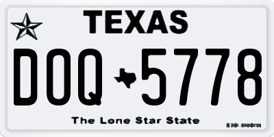 TX license plate DOQ5778