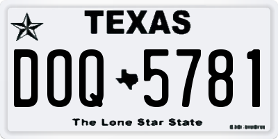TX license plate DOQ5781
