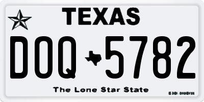 TX license plate DOQ5782