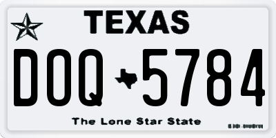 TX license plate DOQ5784