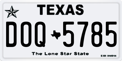 TX license plate DOQ5785