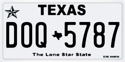 TX license plate DOQ5787