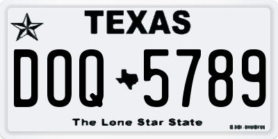 TX license plate DOQ5789
