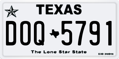 TX license plate DOQ5791
