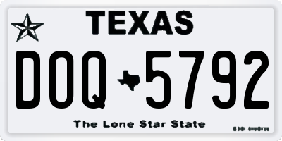 TX license plate DOQ5792