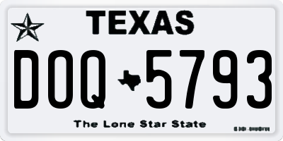 TX license plate DOQ5793
