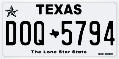 TX license plate DOQ5794