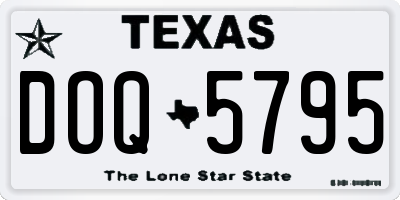 TX license plate DOQ5795