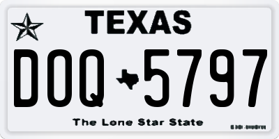 TX license plate DOQ5797