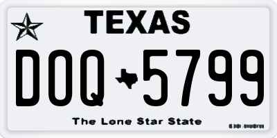 TX license plate DOQ5799