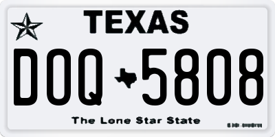 TX license plate DOQ5808