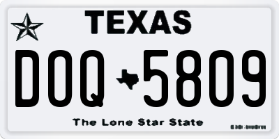 TX license plate DOQ5809