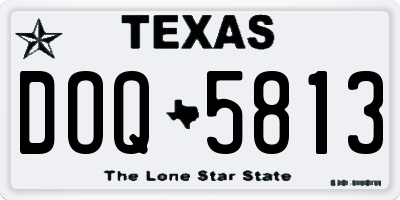 TX license plate DOQ5813