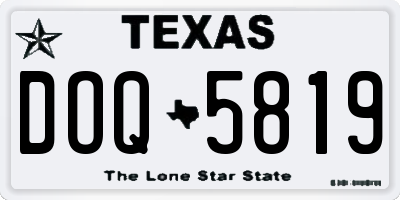 TX license plate DOQ5819