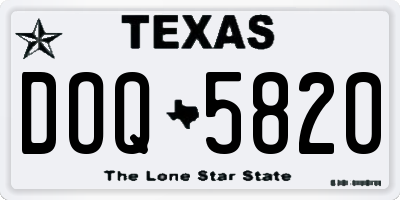 TX license plate DOQ5820