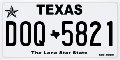 TX license plate DOQ5821