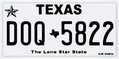 TX license plate DOQ5822
