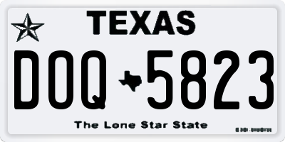 TX license plate DOQ5823