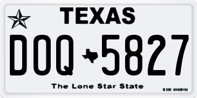 TX license plate DOQ5827