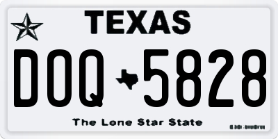 TX license plate DOQ5828