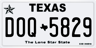 TX license plate DOQ5829