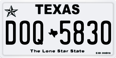 TX license plate DOQ5830