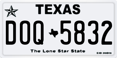 TX license plate DOQ5832