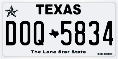 TX license plate DOQ5834