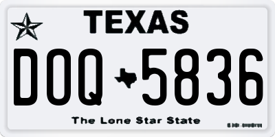 TX license plate DOQ5836
