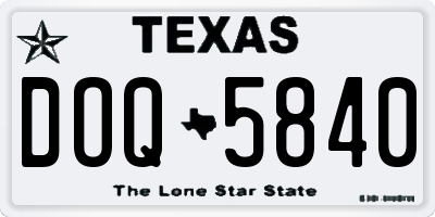 TX license plate DOQ5840