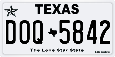 TX license plate DOQ5842