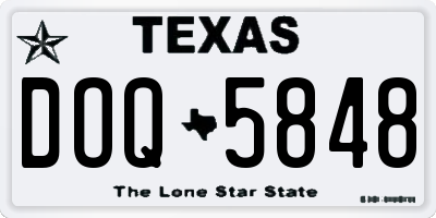 TX license plate DOQ5848