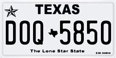 TX license plate DOQ5850
