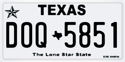 TX license plate DOQ5851