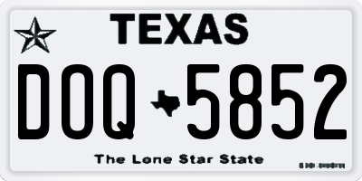 TX license plate DOQ5852