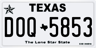 TX license plate DOQ5853