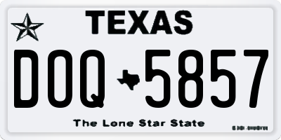 TX license plate DOQ5857