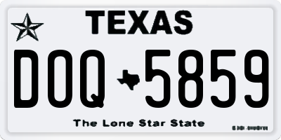 TX license plate DOQ5859
