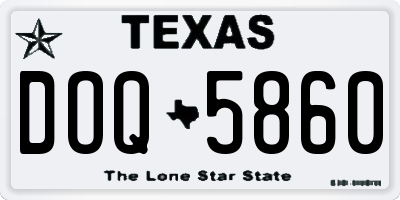 TX license plate DOQ5860