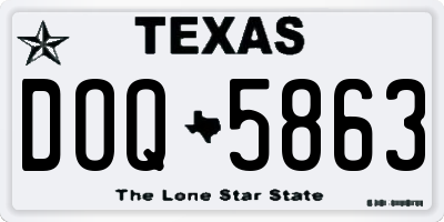 TX license plate DOQ5863