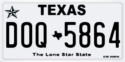 TX license plate DOQ5864